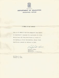 Senior Grade certificate
